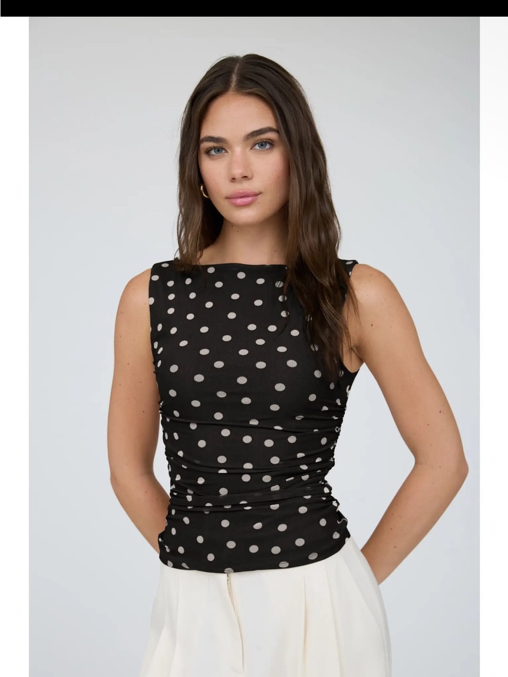 🆕🤍POLKADOT BOATNECK TANK